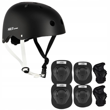 Дитячий велосипедний шолом з регулюванням та набір захисту для скейту, розмір S