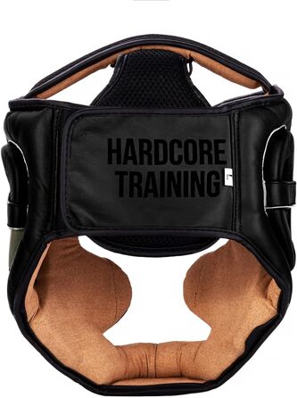 Захисний шолом Hardcore Training Classic для MMA, боксу, муай тай, кікбоксингу, тхеквондо, карате, універсальний розмір, шкіра, хакі-чорний