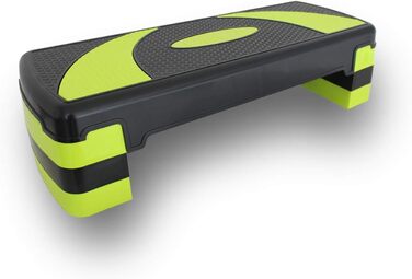 Аеробічний степ-платформа EnjoyFit XL преміум, 3-рівнева висота, 78x30x10/15/20 см, зелено-чорна