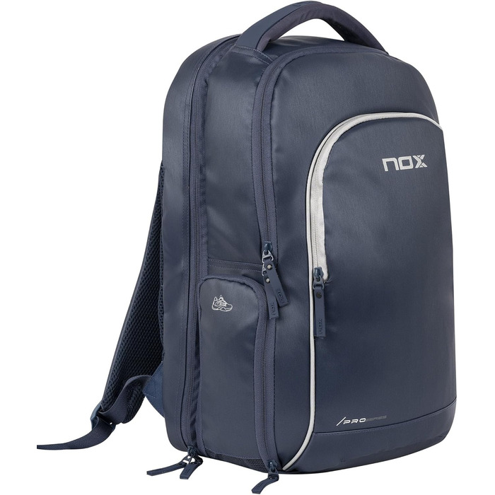 Рюкзак для падел-тенісу NOX Pro Series 28л: захист ракетки, ноутбука, вентильоване відділення для взуття, зручні лямки (Синій)