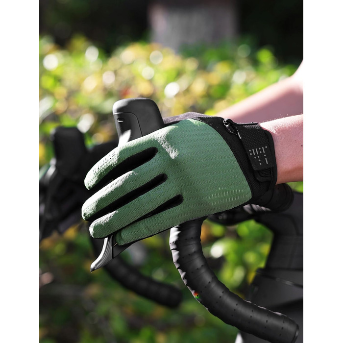 Велосипедні рукавички INBIKE для чоловіків, зелені, L - 2 пальці, сенсорний екран, зносостійкі, дихаючі