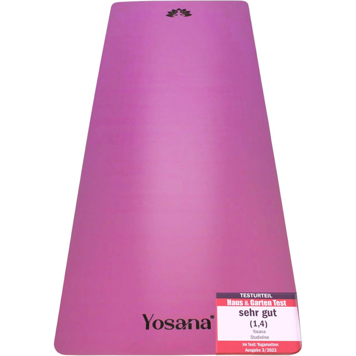 Килимок для йоги з натурального каучуку | ULTRA GRIP | ECO PU | 183x68 см, 4 мм | з ремінцем | Зелений Мандала (Фіолетовий)