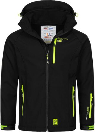 Чоловіча куртка Geographical Norway для осені та зими: Softshell, Outdoor, захист від дощу, перехідна модель (5XL, чорний)
