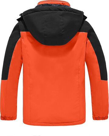 Чоловіча гірськолижна куртка Wantdo - тепла флісова, водонепроникна, дихаюча, з капюшоном, вітрозахисна, для активного відпочинку (Помаранчевий, M)