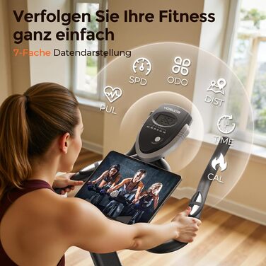 YOSUDA Магнітний велотренажер - тихий велоергометр для дому з LCD-дисплеєм, 136 кг, срібний