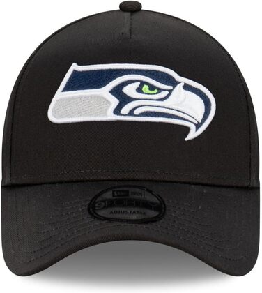 Кепка New Era NFL Seattle Seahawks 9Forty A-Frame чорна, кепка з вигнутим козирком, універсальний розмір