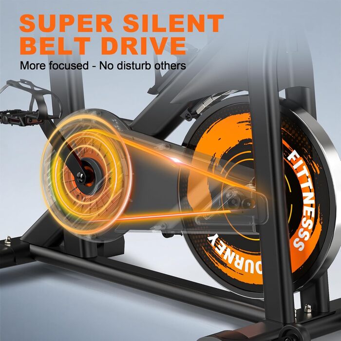 Велотренажер з Bluetooth: велотренажер з магнітним опором, фітнес-велосипед для дому з LCD-дисплеєм, вантажопідйомність 160 кг (Помаранчевий)