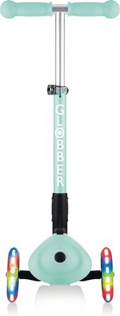 Самокат трьохколісний GLOBBER Junior Fantasy Lights складний, колеса 120/80 мм, ABEC 5, LED-підсвітка, м'ятний колір