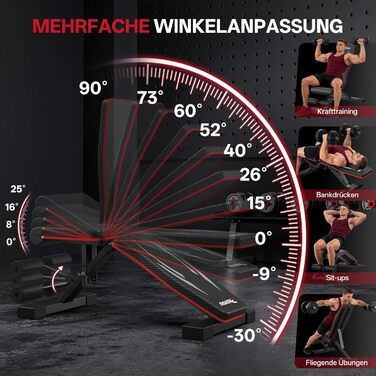 Складана багатофункціональна тренажерна лава PASYOU PA350, регульована атлетична лава для фітнесу та силових тренувань, витримує до 300 кг, для дому та спортзалу