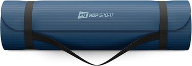 Килимок для гімнастики Hop-Sport 190 x 80 x 1,5 см, фітнес-килимок з NBR-піни, з ремінком (OCEAN BLUE)