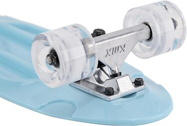 Скейтборд KMX Classic Mini Cruiser 22/27 дюймів для дітей, підлітків та дорослих. Алюмінієві осі, підшипники ABEC-9, колеса 60мм, колір Aqua Blau