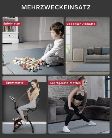 Фітнес-килимок APBEAR XXL 183×122×0,8 см, протиковзкий, для спорту, йоги та гімнастики, високої щільності, зносостійкий ПВХ, сірий