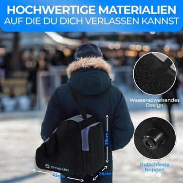 Сумка для ковзанів STYNGARD Montreal (чорно-синя) – універсальна для ковзанів та роликів, міцна та надійна