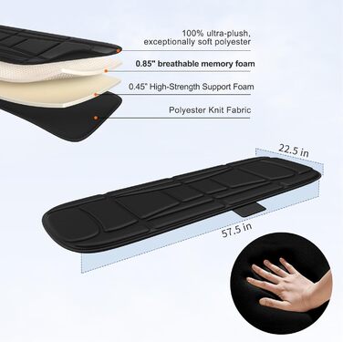 Масажер для спини Shiatsu з підігрівом, крісло-масажер для зняття стресу, глибока масажна-кнезіруюча та ролерна функція, 2 вібраційні мотори, масаж спини, талії та стегон, PU-шкіра, з 2 блоками живлення (Чорний)