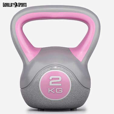 Кетлбел гиря GORILLA SPORTS 2-20 кг, пластикова, одинична/набір, з/без підставки