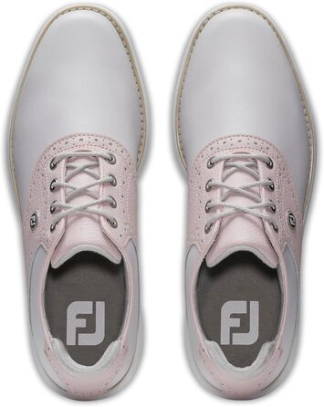 Жіночі гольф-туфлі FootJoy Tradition, білий, темно-синій, фіолетовий (41.5 EU, світло-сірий, рожевий)