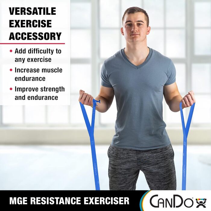 Фітнес-стрічка CanDo Multi-Grip, синя, сильний опір, для тренувань