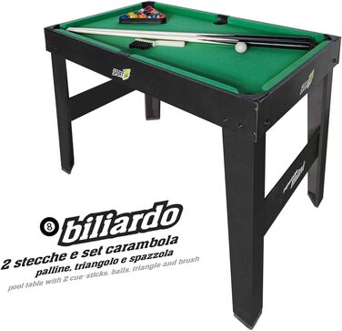 Мультиігровий стіл Sport1 Supertable Mini 5-в-1: футбол, хокей, більярд, теніс, керлінг, 97,5x48x69 см, з аксесуарами