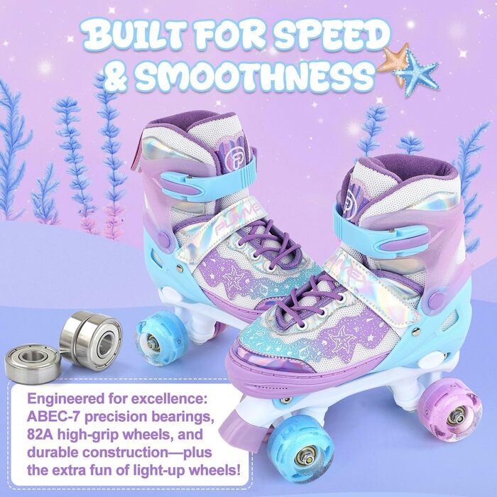 Дитячі ролики PUMVEX з регулюванням розміру, 8 світлових коліщаток, для дівчаток та хлопчиків, ідеальний подарунок на Новий рік та день народження