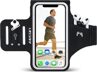 Спортивний браслет для телефону на руку: підходить для iPhone 16/15/14/13/12 Pro Max, Galaxy S25 S24. З кишенькою для навушників, для бігу та фітнесу.