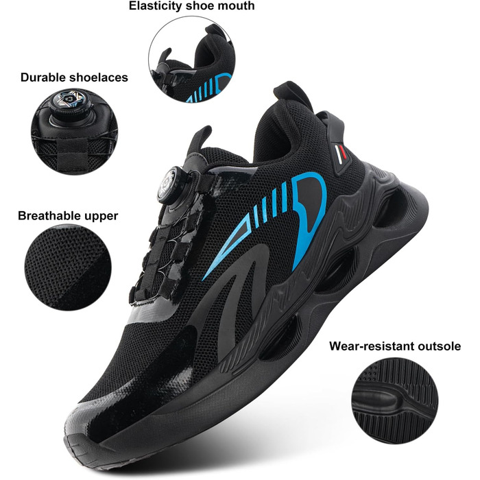 Кросівки для бігу Hitmars чоловічі спортивні, дихаючі, з повітряною подушкою, для фітнесу та вуличної бігові, розмір 39-47 EU (синій, 42 EU)