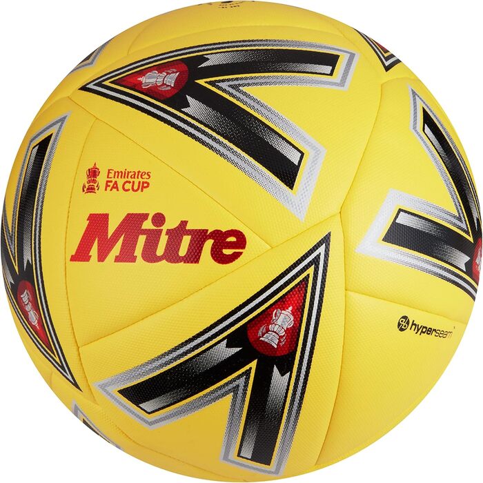 Футбольний м'яч Mitre Match FA Cup, розмір 4, жовтий, високої міцності, для тренувань