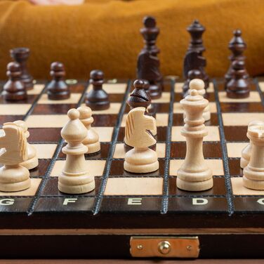 Велика магнітна дорожня шахова дошка з дерева Master of Chess 28 см, ручна робота, для дорослих і дітей