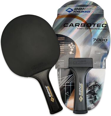 Настільна ракетка Donic-Schildkröt CarboTec 7000, 100% карбон, з чохлом, цільна конструкція, чорна