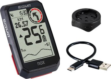 Велокомп'ютер SIGMA SPORT ROX 4.0 Чорний, бездротовий, GPS-навігація, висотомір, тримач у комплекті