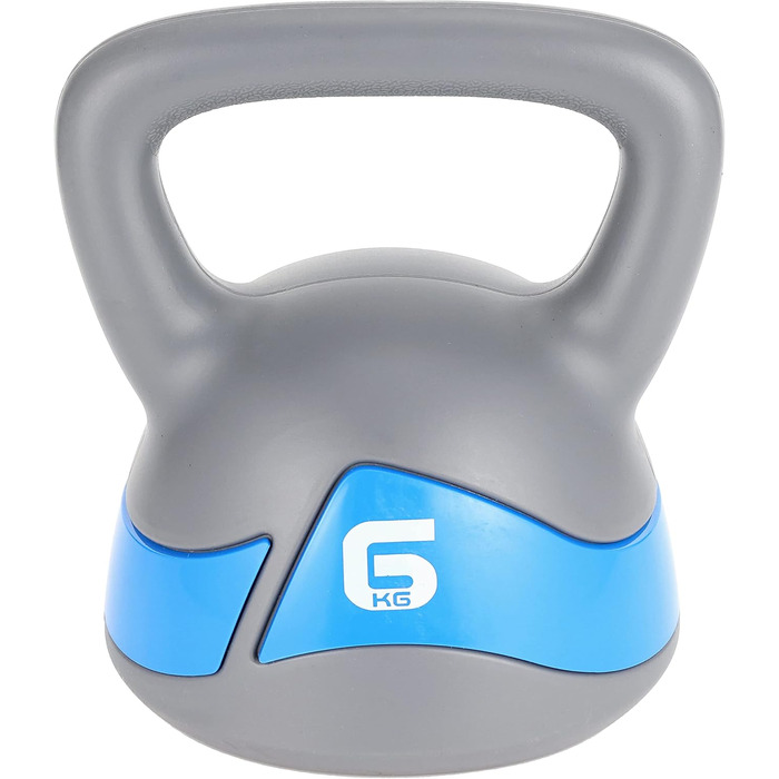 Гантель Kettlebell Body Sculpture BW117, 6 кг, сірий/блакитний