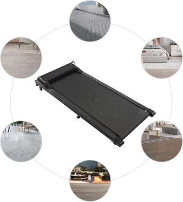 Доріжка Walking Pad для ходьби під стіл, компактна бігова доріжка для дому та офісу з LCD-дисплеєм і пультом, чорна