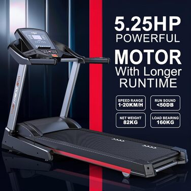 Біговий тренажер CharonFit T800: складний, потужний, до 160 кг, 20 км/год, з монітором
