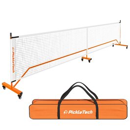 Мобільна сітка для піклболу PICKLETECH 6.7 м - Сітка для піклболу з колесами - Відповідає стандартам USAPA - Для гри в приміщенні та на вулиці - З сумкою для перенесення