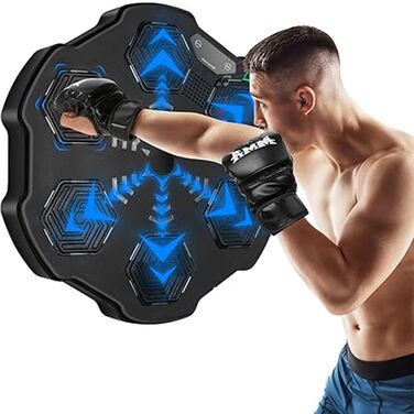 Інтелектуальна боксерська машина з музикою, тренажер для боксу на стіну, обладнання для боксу для дорослих та дітей, чорний