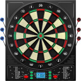 Електронний дартс Dartscheibe Profi з LCD-дисплеєм, 34 гри, 355 варіацій, 12 дротиків, для 1-8 гравців