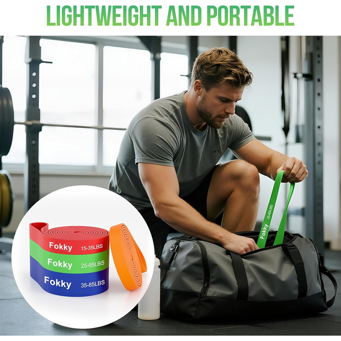 Набір еластичних стрічок для фітнесу Resistance Bands (4 рівні), з дверним кріпленням, постер, сумка. Для розтяжки, силових тренувань, кросфіту, нарощування м'язів, домашніх тренувань. Оранжевий, червоний, зелений, синій