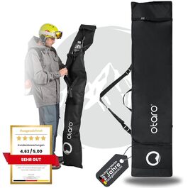 Чохол для сноуборду Otaro | Регульована довжина 140–180 см | Водонепроникний та з підкладкою | Також для вейкборду, лиж, 2 пар лиж | Чорний