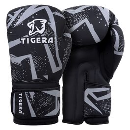 Боксерські рукавиці Tigera 10oz, 12oz, 14oz, 16oz для боксу, MMA, спарингу, муай тай, кікбоксингу – сірі