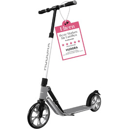 Самокат HUDORA BigWheel 230 Advanced алюмінієвий, складаний, до 120 кг, для дорослих і дітей, з підніжкою та дзвіночком