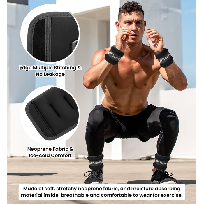 Ваги на щиколотку, ваги-манжети для ніг та рук, 1, 2, 3, 4, 5, 6, 8, 10 кг, 1 пара, чорні