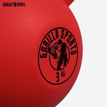 Гіря GORILLA SPORTS® 2-32 кг - Чавунна з неопреновим покриттям для фітнесу та силових тренувань