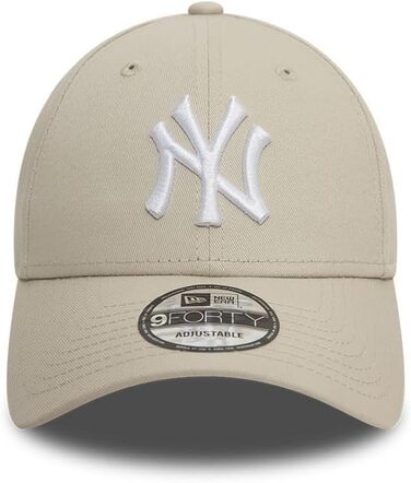Кепка New Era New York Yankees MLB League Essential 9Forty, бежево-біла, універсальний розмір