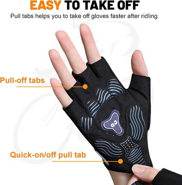 Флінтронік велоперчатки напівпальцеві для чоловіків, спортивні велоперчатки з антиковзаючою поверхнею та амортизацією, з 6 вставками, дихаючі велоперчатки для гірського велосипеда, шосе, фітнесу (M, Рожевий)