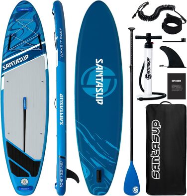 Надувний  SUP-борд Santasup Sport-Blue: Комплектація для дорослих (весло, насос, рюкзак, лінька, сумка)
