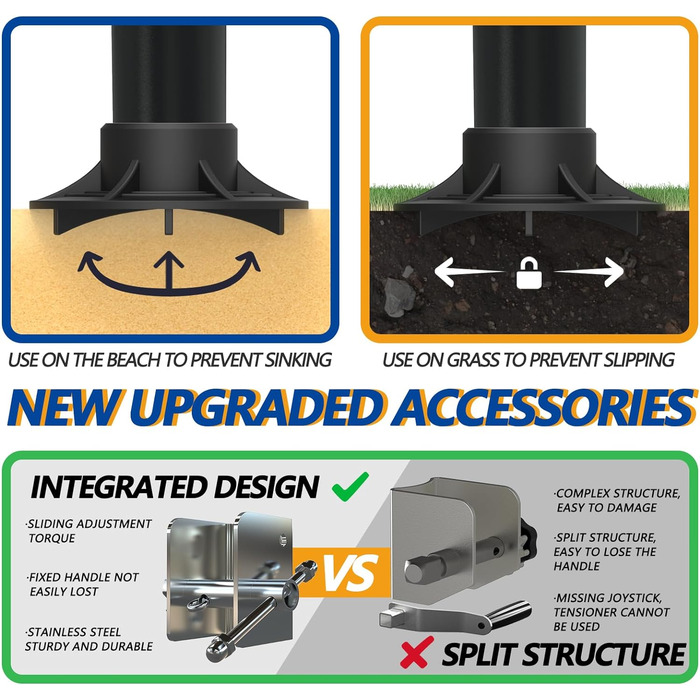 Волейбольна сітка для вулиці з регульованими штангами, червоно-синя, для саду, газону та пляжу