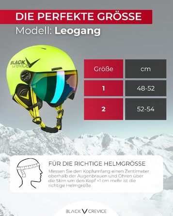 Дитячий гірськолижний шолом Leogang з візором у стилі пілота для хлопчиків та дівчаток, регульований розмір XS (52-54 см), неоново-жовтий