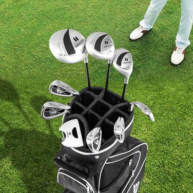 LIFEZEAL Комплект жіночого гольф-сету: ключки, сумка, драйвер, фейрвей, гібрид, айрон, паттер (чорний)