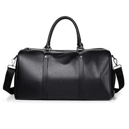 Спортивна сумка для подорожей FANDARE з відділенням для взуття, шкіряна сумка-вікенд для ручної поклажі Ryanair, універсальна сумка для фітнесу, басейну та відпочинку (Чорна)