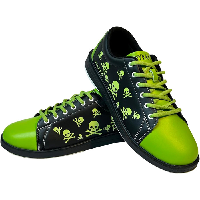 Чоловічі боксерські туфлі Pyramid з принтом черепів Green/Black, 44 EU