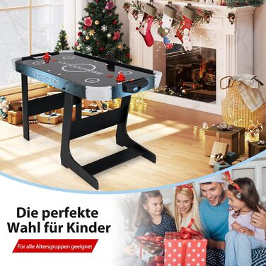 COSTWAY Стіл для аерохокею, електричний, зі світлодіодною панеллю, 12V мотор, для дітей та дорослих, 144 x 68 x 79 см
